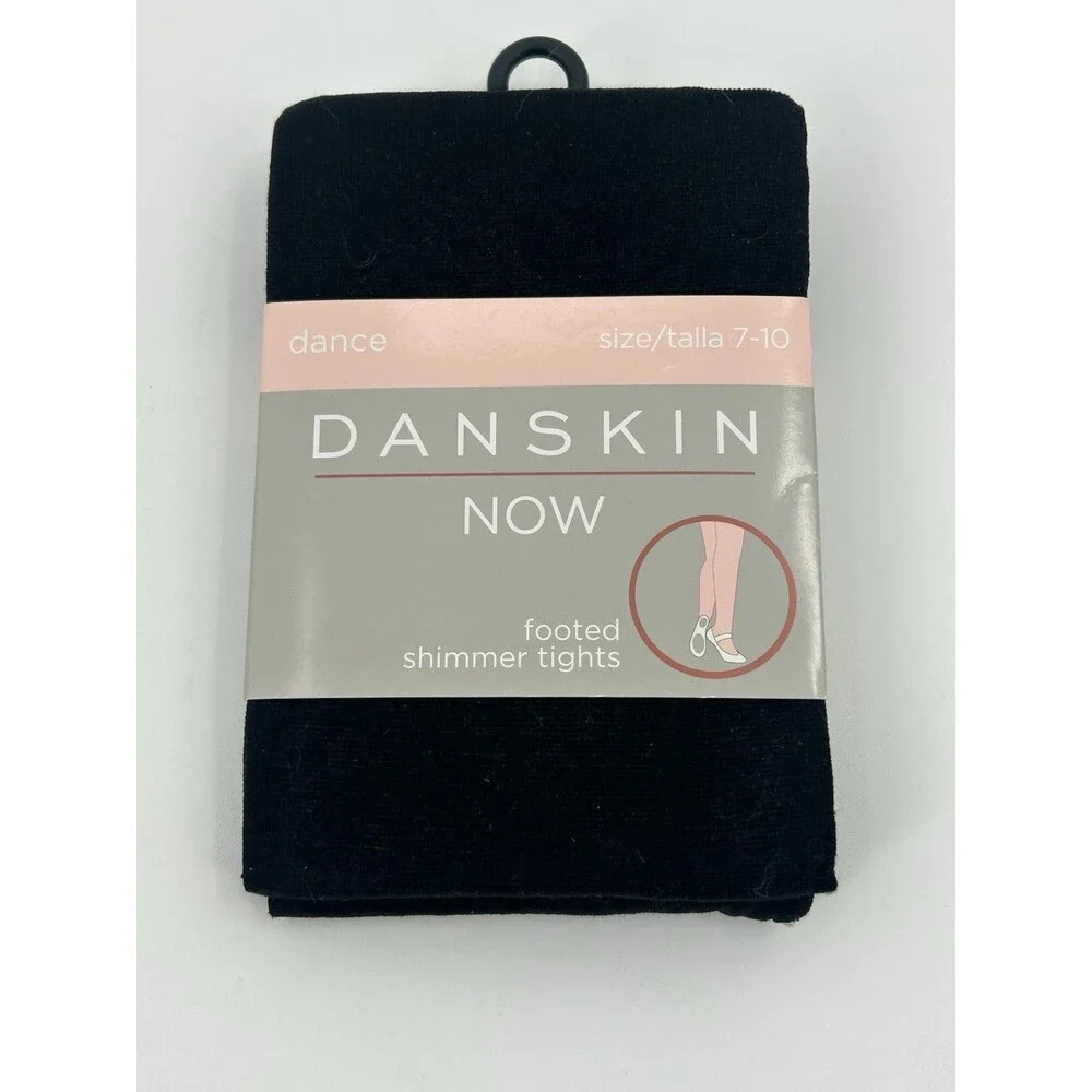 NEW GIRL'S SIZE 7-10 DANSKIN NOW SHIMMER FOOTED DANCE TIGHTS FITS 55-74 POUNDS